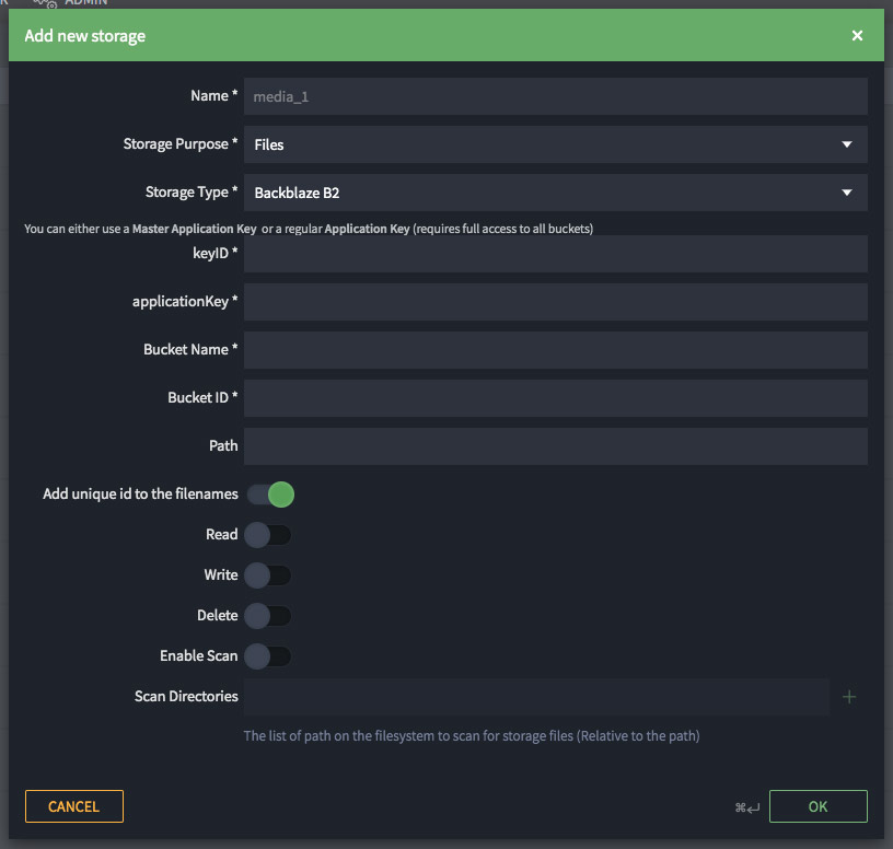 iconik b2 storage configuration