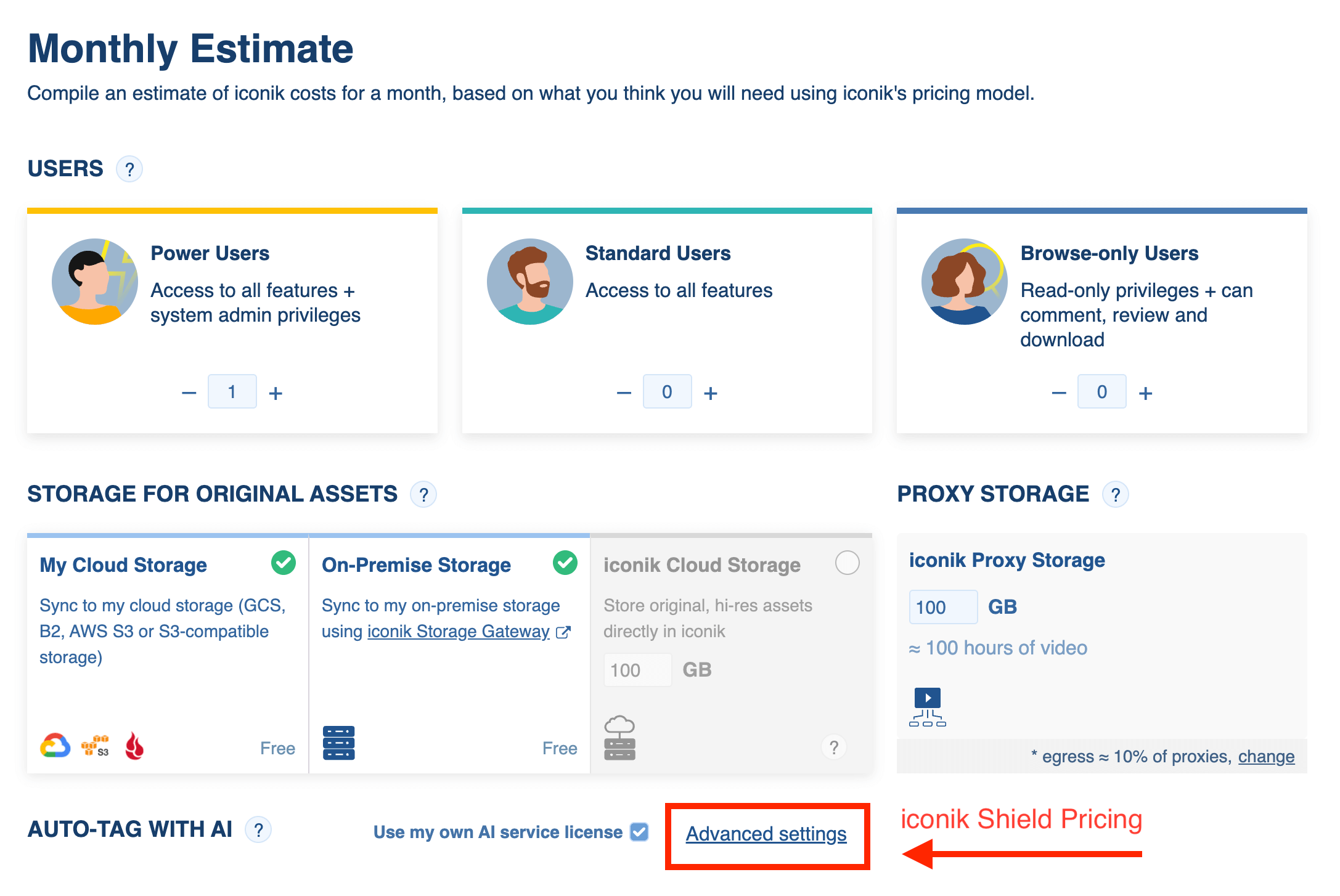 iconik Shield Pricing